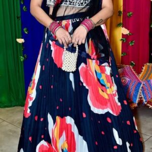 Chandani pleated Georgette lehenga set