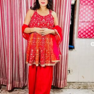 Gulaabo georgett peplum garara set