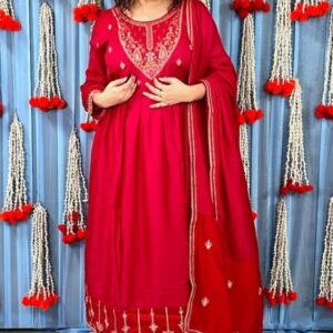 Pari dual shade Chinon anarkali suit